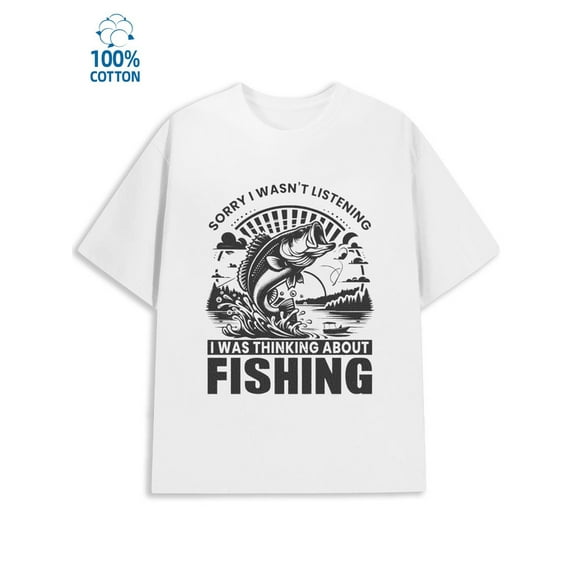 Fishing Humor Tee men fish 180G 100% Cotton white fishing fishing Trendy Unisex Shirt Cotton tshirts Classic Unisex Shirt Short Sleeve tshirts Classic Unisex Shirt Cotton tshirts