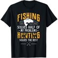 thumbnail image 1 of Fishing & Hunting Solve My Problems Funny Gift Softstyle Unisex T-Shirt,Black Color,Size M, 1 of 5