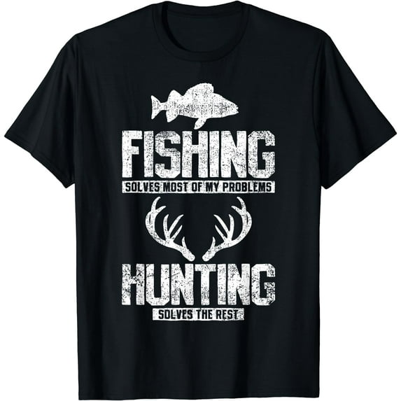 Fishing Hunting T-Shirt Black 3X-Large