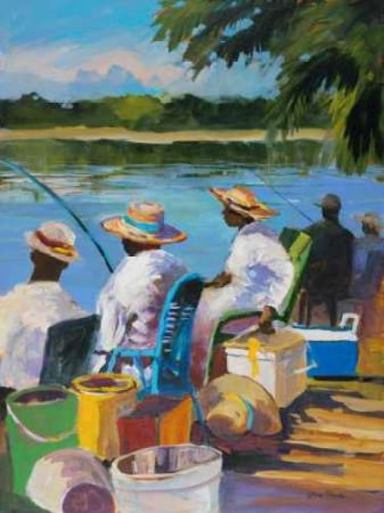 Fishing II Canvas Art - Jane Slivka (22 x 28)