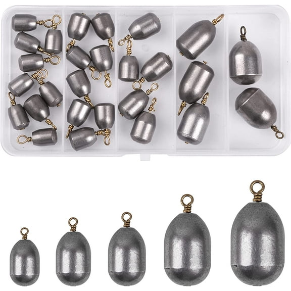 Fishing Iron Weight Sinker - 27 Bass Casting Sinker Weight Bell Sinker Iron Fishing Sinker with Ring for Saltwater Freshwater Fishing
