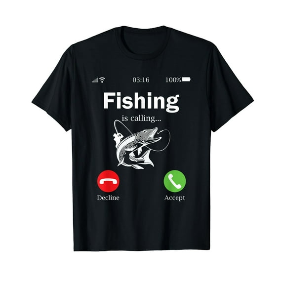 Fishing Is Calling Funny Fishing T-Shirt