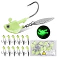 thumbnail image 1 of Fishing Jig Heads Underspin Jig Head Hooks with Spinner Blade Underspin Swimbait Hooks Under Spinner Jig Heads for Bass Crappie Trout Walleye Fishing 1/4oz 3/8oz 2/5oz, 1 of 7