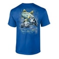 thumbnail image 1 of Fishing Jumping Snook Adult Short Sleeve T-Shirt-Royal-Large, 1 of 4