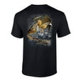 thumbnail image 1 of Fishing Jumping Walleye Adult Short Sleeve T-Shirt-Black-4XL, 1 of 4