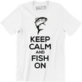 thumbnail image 1 of Fishing Keep Calm and Fish On Gift For Fisherman Profession Hobby Tee Shirt, 1 of 4