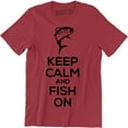 thumbnail image 1 of Fishing Keep Calm and Fish On Gift For Fisherman Profession Hobby Tee Shirt, 1 of 4