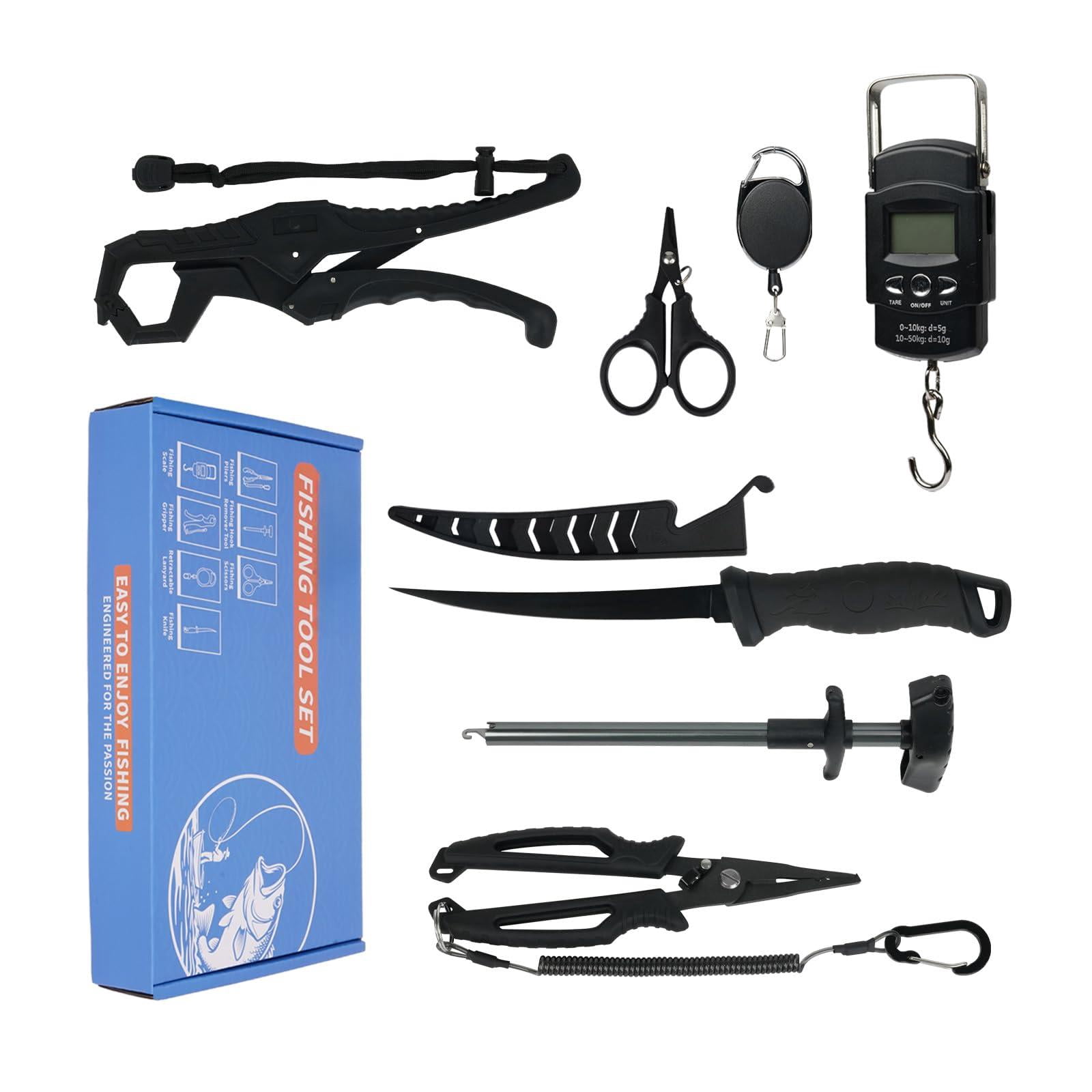 Fishing Kit Filleting Hook Remover Fish Grip  Line Scale Pliers With Lanyards Not Include