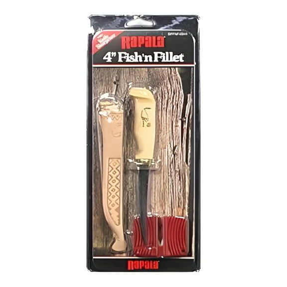 Fishing Knife Rapala 4" Blade Fillet Knife, Sharpener, & Sheath BPFNF4SH1