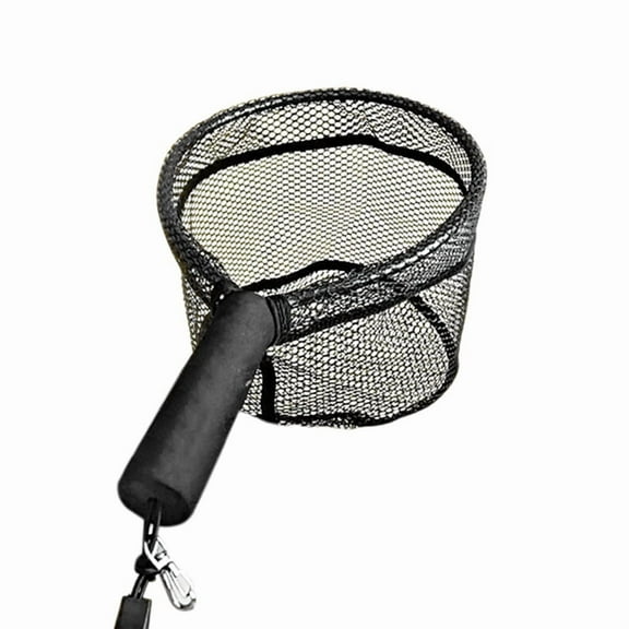 Fishing Landing Net Fishing Equipment Portable Dip Net Fly Fishing Net for Safe Fish Catching Releasing Black