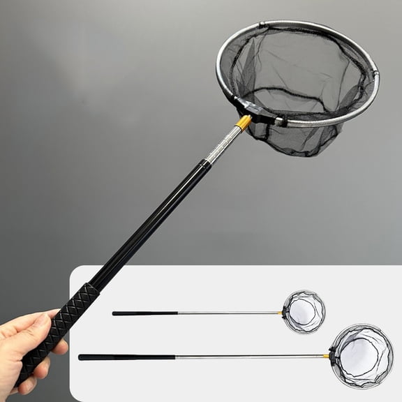 Fishing Landing Net - Foldable Telescoping Pole With Durable Mesh, Lightweight Design - For Freshwater Saltwater Fishing, Anglers, Fishing Enthusiasts