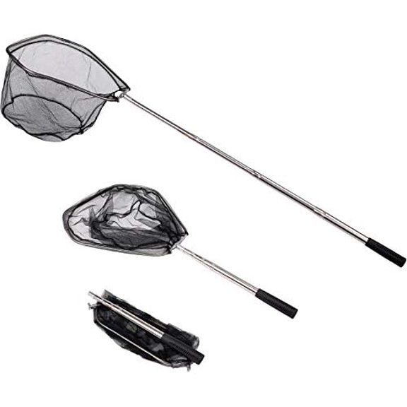 Fishing Landing Net with Telescoping Pole Handle, Fishing net Freshwater for Kids Men Women, Extend to 40-63 Inches