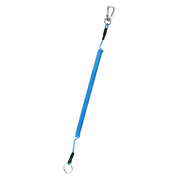 Fishing Lanyard Retractable Coil Rope - - Heavy Duty With Carabiner, Tpu Coating, 15Lbs Pull, 60In Stretch - For Fishing Rod, , Fishing Rod, Pliers, Pliers, Gear Safety