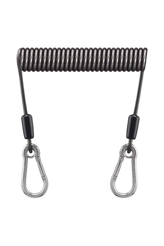 Fishing Lanyard Spring Coil with Carabiner Spring Coil Keychain Antilost Retractable Coil Cord Stretchy Spirals Keyring