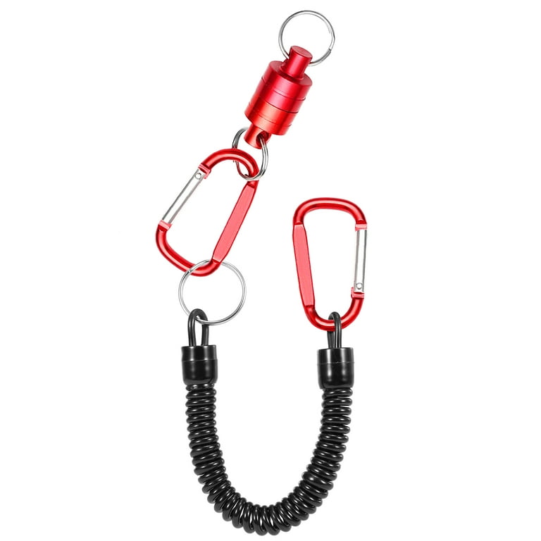 Fishing Lanyard with Magnetic Net Release Holder, Strong Magnet Clip,  Retractable Coiled Lanyard