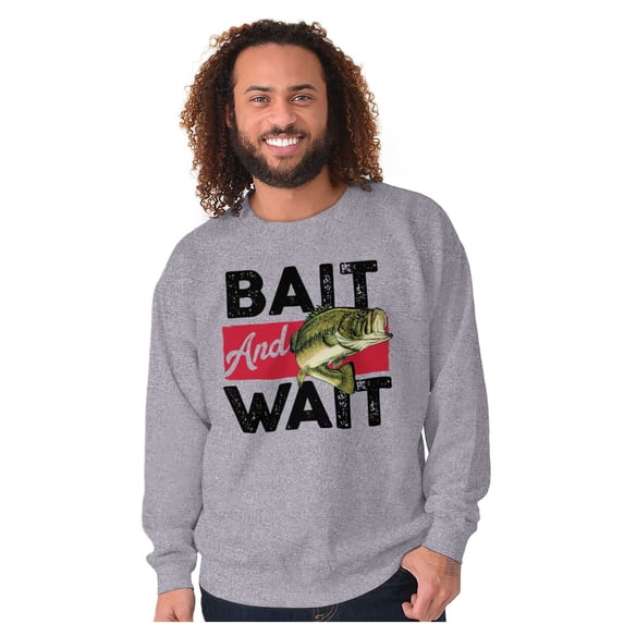 Fishing Largemouth Bass Bait Wait Unisex Plus Size Sweatshirt Brisco Brands 3X