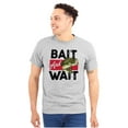 thumbnail image 1 of Fishing Largemouth Bass Bait Wait Plus Size Crewneck Graphic Tee Shirt Brisco Brands 3X, 1 of 4