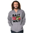 thumbnail image 1 of Fishing Largemouth Bass Bait Wait Zip Up Hoodie Men's Women's Brisco Brands S, 1 of 6