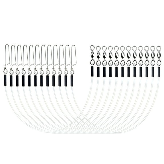 Fishing Leader Line with Swivels Fluorocarbon Leaders Set for Saltwater/Freshwater Fluorocarbon Fishing Leader