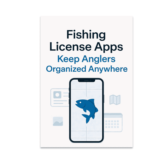 Fishing License Apps Organized Wall Art - Fishing Enthusiast - 13x19 Poster Print
