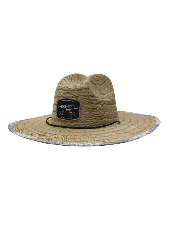 Fishing Life Cryptic Straw Lifeguard Hat - Adult Unisex