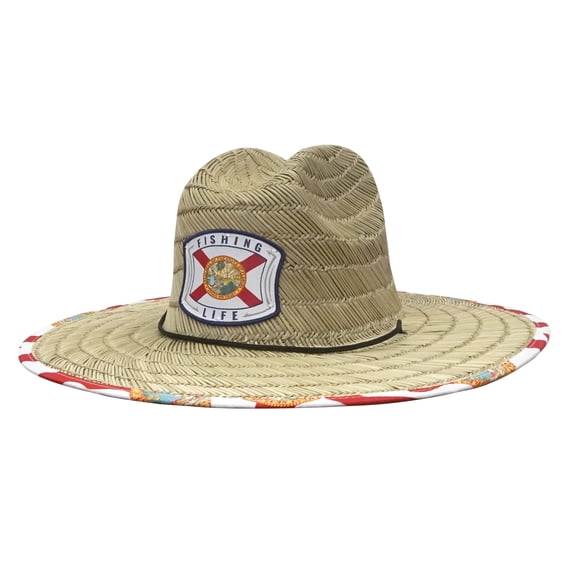 Fishing Life Florida Straw Lifeguard Hat - Adult Unisex