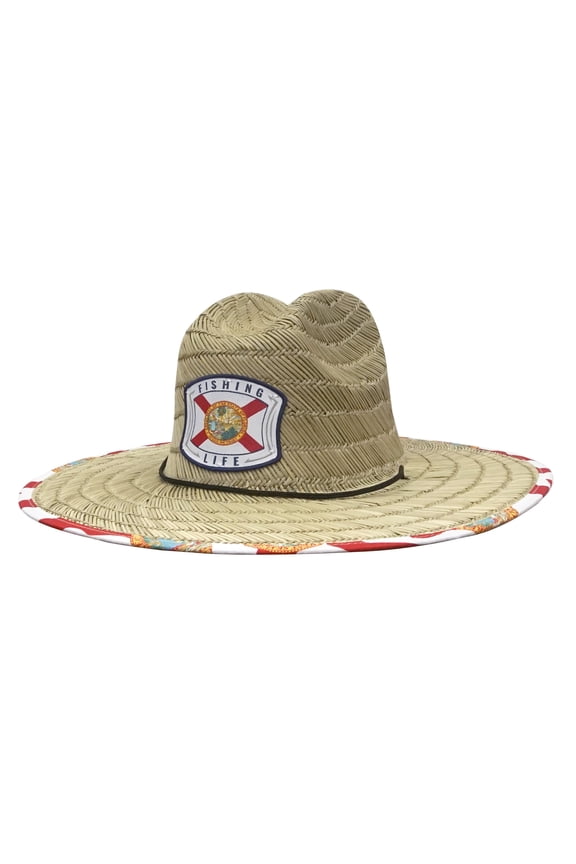 Fishing Life Florida Straw Lifeguard Hat - Adult Unisex