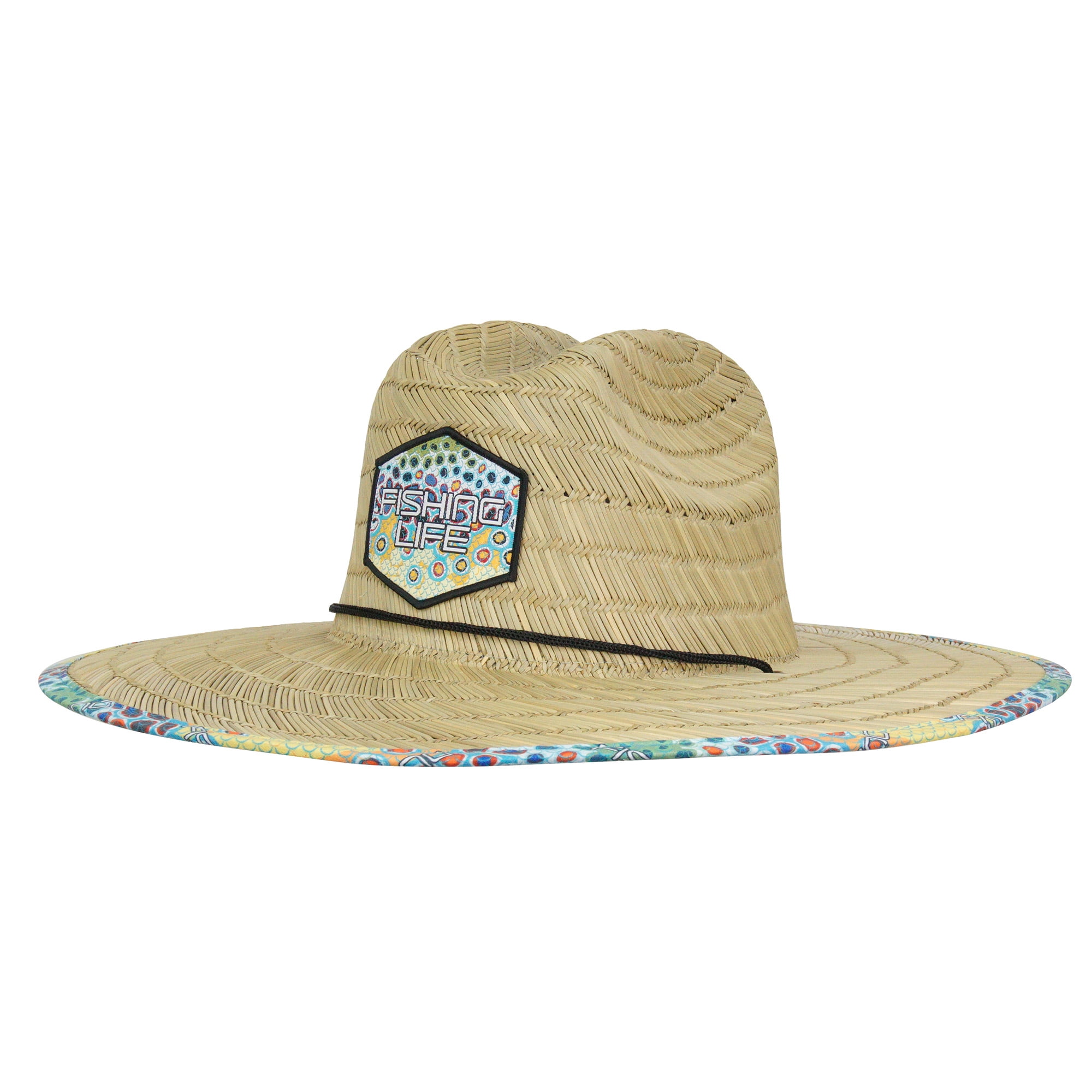 Fishing_life Fishing Life Trout Scales Lifeguard Hat - Straw, adult Unisex, Size: One size, Multicolor