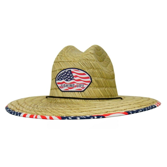 Fishing Life USA Straw Lifeguard Hat - Straw, Adult Unisex