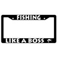 thumbnail image 1 of Fishing Like A Boss Black Plastic License Plate Frame, 1 of 1