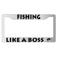 thumbnail image 1 of Fishing Like A Boss Chrome Plastic License Plate Frame, 1 of 1