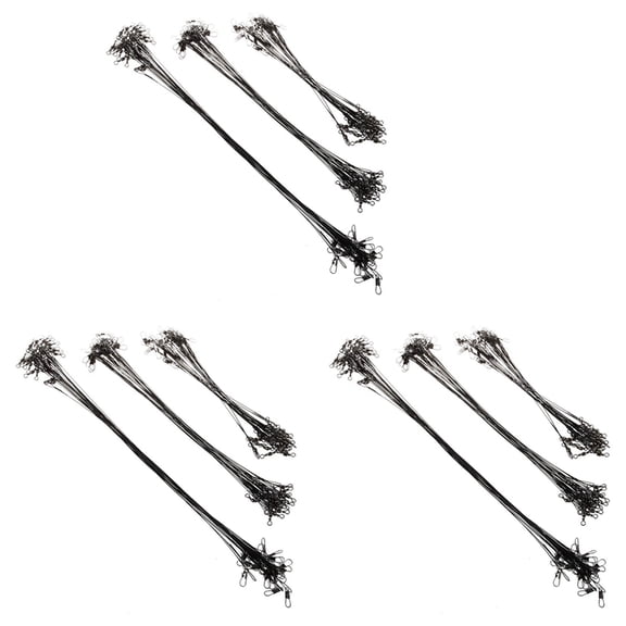 Fishing Line 180pcs Stainless Steel Wire Leader 15/23/30cm Line Black
