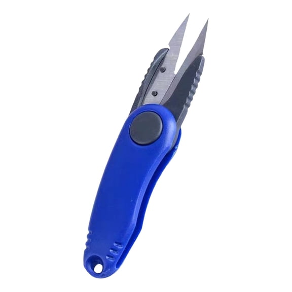 Fishing Line Scissors Foldable Sharp Stainless Steel Blade Portable Fishing Cutter Anti- ABS Handle Compact Line Cutting Shears for Outdoor Fishing Daily Use(Blue-12x2.5cn)