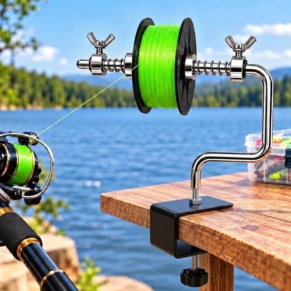 Fishing Line Spooler Adjustable Station Spinning Casting Reels, Aluminum Alloy Winder Tangle Free