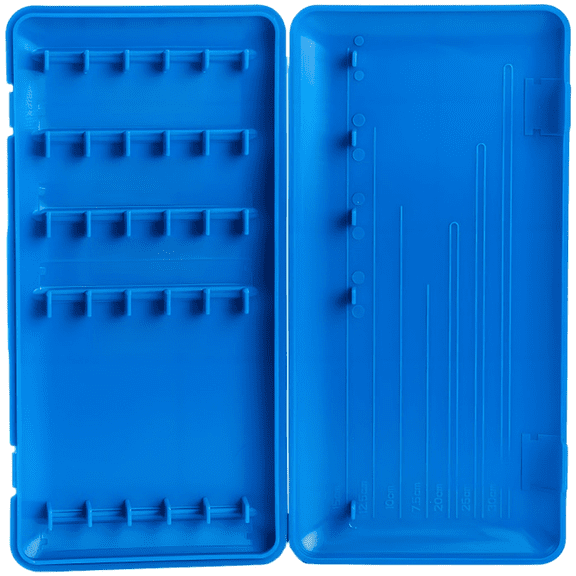Fishing Line Storage Box For Carp For Hair Rigs, Dual-Sided Hook Organizer With Length Markings, Compact PP Tackle Case For Fly Fishing, Blue