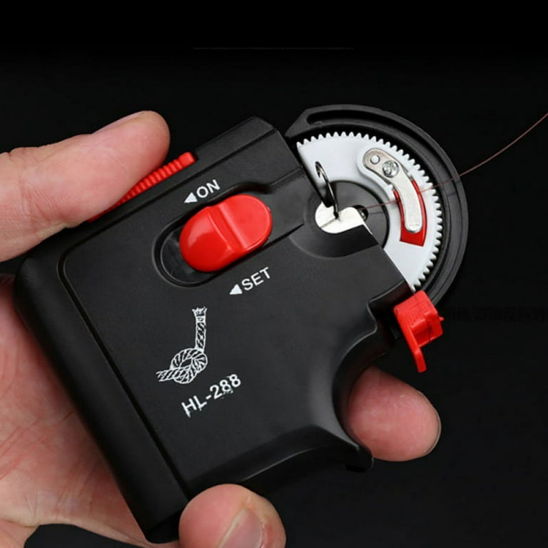 Balai Fishing Line Winder Portable Electric Automatic Fish Hook Tier Machine Tie Fast Tying Device, Black