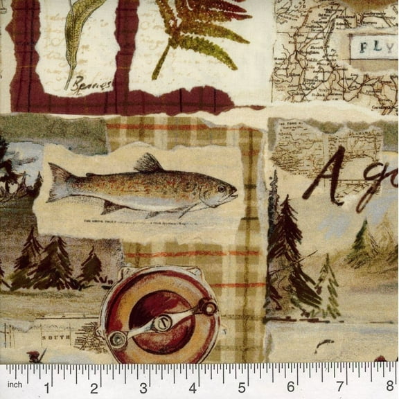 Fishing Lodge Cotton Fabric (Yard)