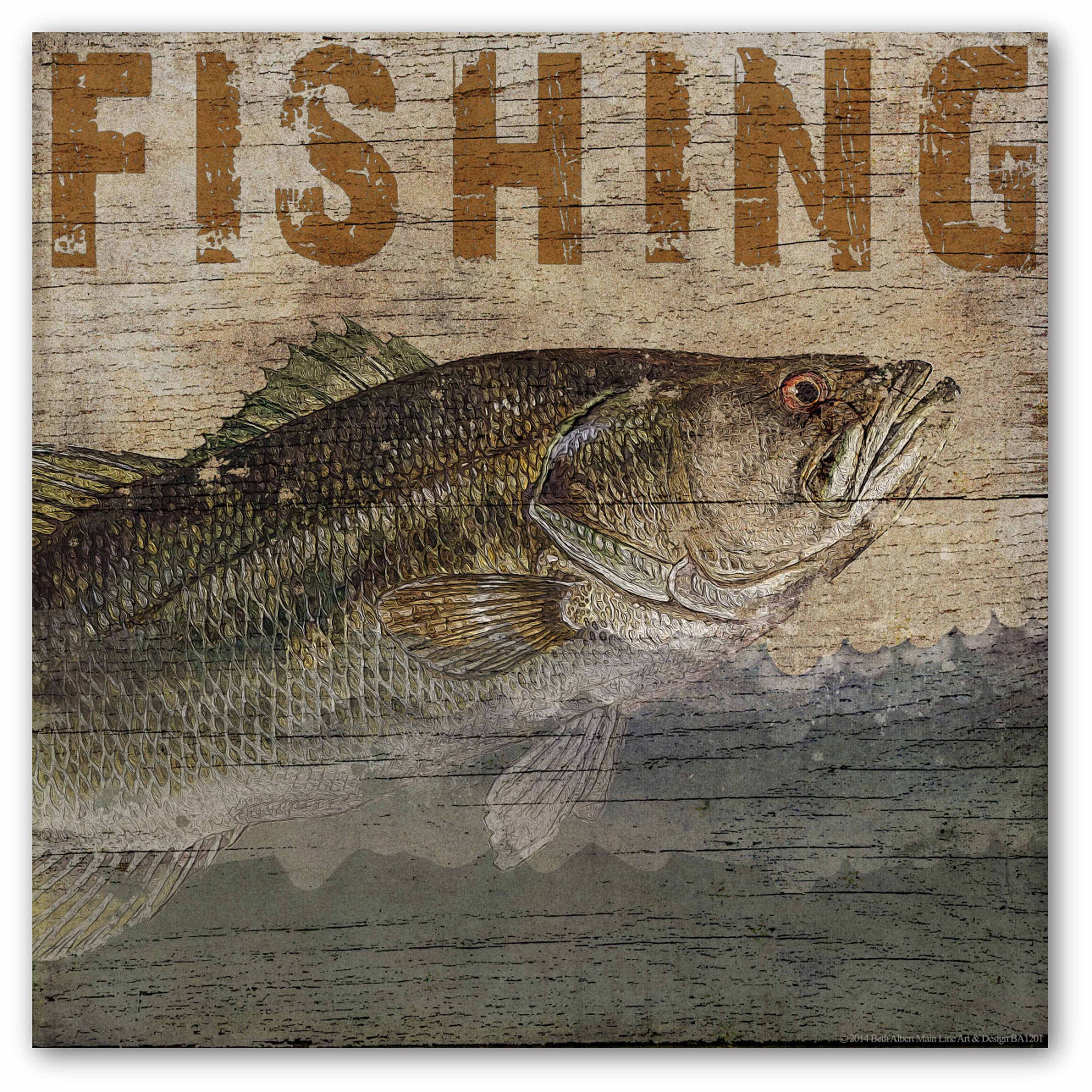 Fishing Lodge Gallery-Wrapped Canvas Wall Art, 16x16