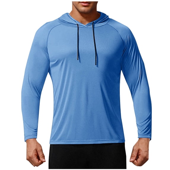 Fishing Long Sleeve Sweatshirt for Men Sun Protection Hoodies Dressy Casual Workout Pullover Tops Hiking Outdoor