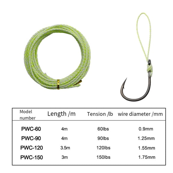 Fishing Luminous PE Assist Line Wire Core High Strength Fishing Line 60-150LB