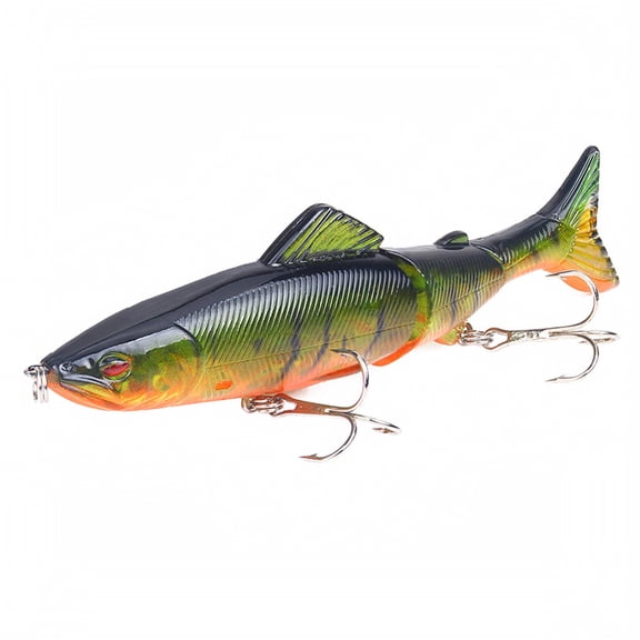 Fishing Lure 3 Jointed Hard Bionic Minnow with Treble Hooks for Freshwater and Saltwater Predatory Fishing