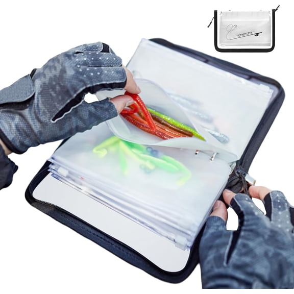 Fishing Lure Bag - 10-Page PVC Clear Ring-Binder Lure Holder,Fishing Bait Cover | for Tackle Saltwater Freshwater Lake River Pond Beach Shore Boat Sports Outdoors(XX)