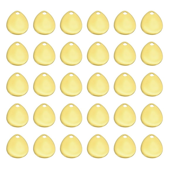 Fishing Lure Blades 0.6"x0.4", 30 Pack Willowleaf Lure Making for DIY Bait, Golden