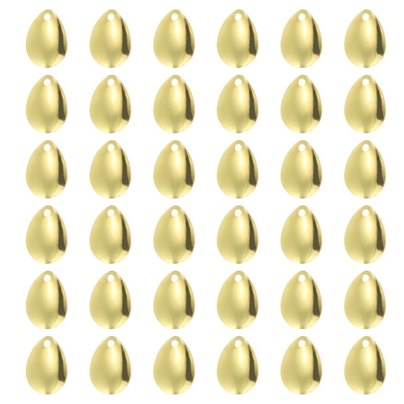 Fishing Lure Blades 0.7x0.6" Willowleaf Lure Making for DIY Bait, Golden 50 Pack