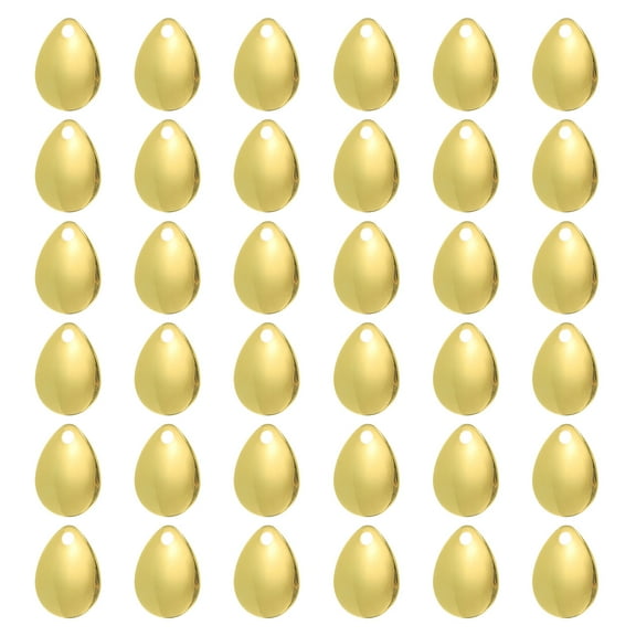 Fishing Lure Blades 0.9x0.6" Willowleaf Lure Making for DIY Bait, Golden 30 Pack