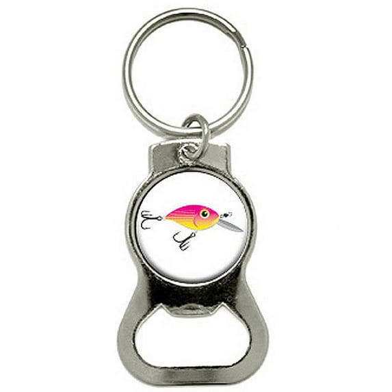 Fishing Lure Bottle Cap Opener Keychain Ring