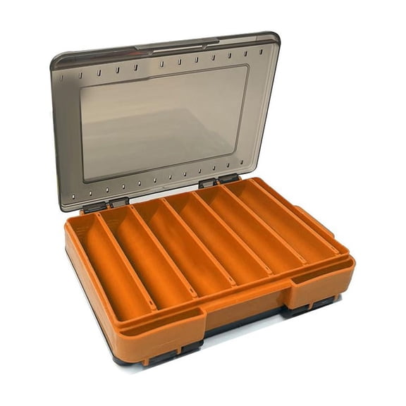 Fishing Lure Box Double-Sided 14/12 Compartment Tackle Box with Quick-Drain System, Waterproof Hard Plastic Bait Storage Container for Crankbait, Spinnerbaits, Hooks