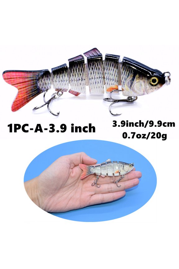 Fishing Lure CrankBait Swimbait Hard Bait for Bass Catfish Muskie Trout 3D Eyes Fishing Tools Fishhook Lifelike Fish 3.9inch