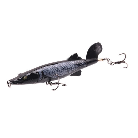 Fishing Lure, Crocodile Propeller Floating Pencil Popper Bionic Bait for Pike Bass Trout Topwater Saltwater Freshwater Outdoor Angling Gear Casting Tackle Tool