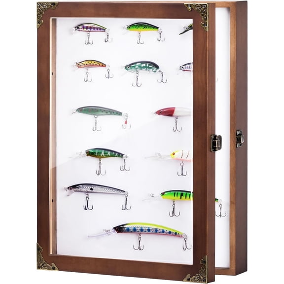 Fishing Lure Display case Display Lure Trophy Fishing Lure Collection Large Shadow Boxes Display Cases Bait Box wall Display Cabinet Lure Box Memory Box Fish Hook Display case